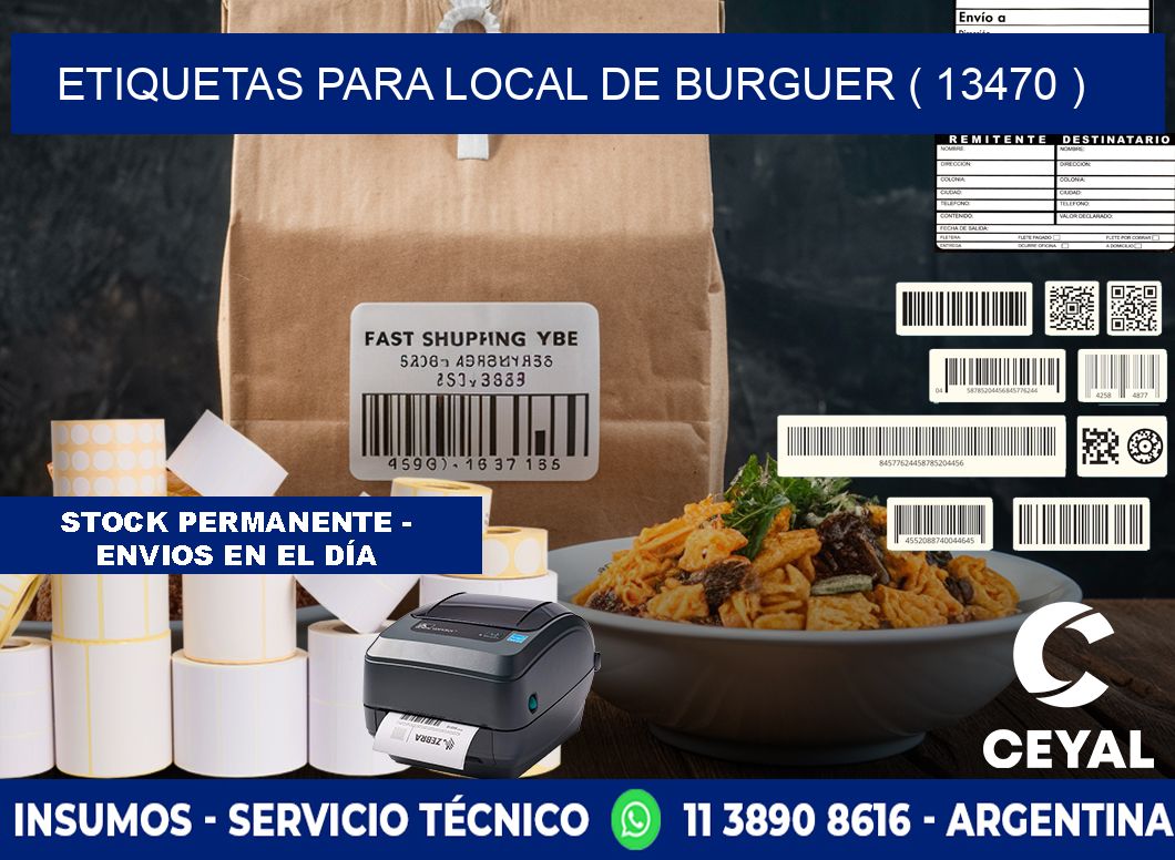 ETIQUETAS PARA LOCAL DE BURGUER ( 13470 )