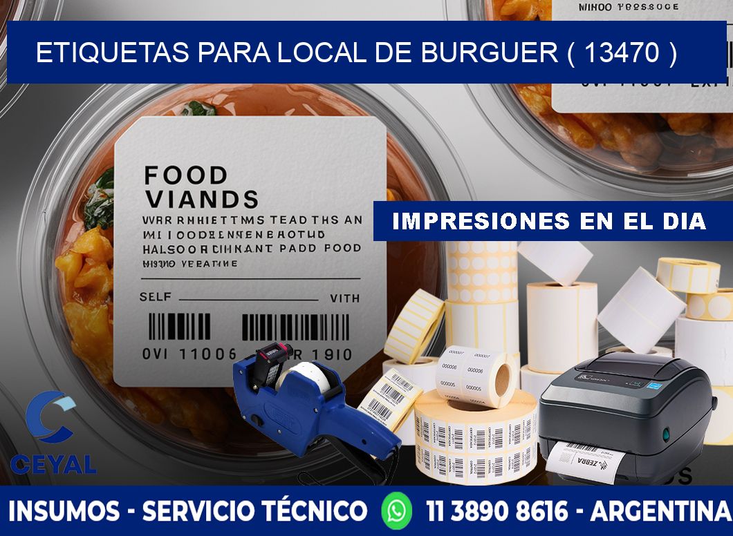 ETIQUETAS PARA LOCAL DE BURGUER ( 13470 )