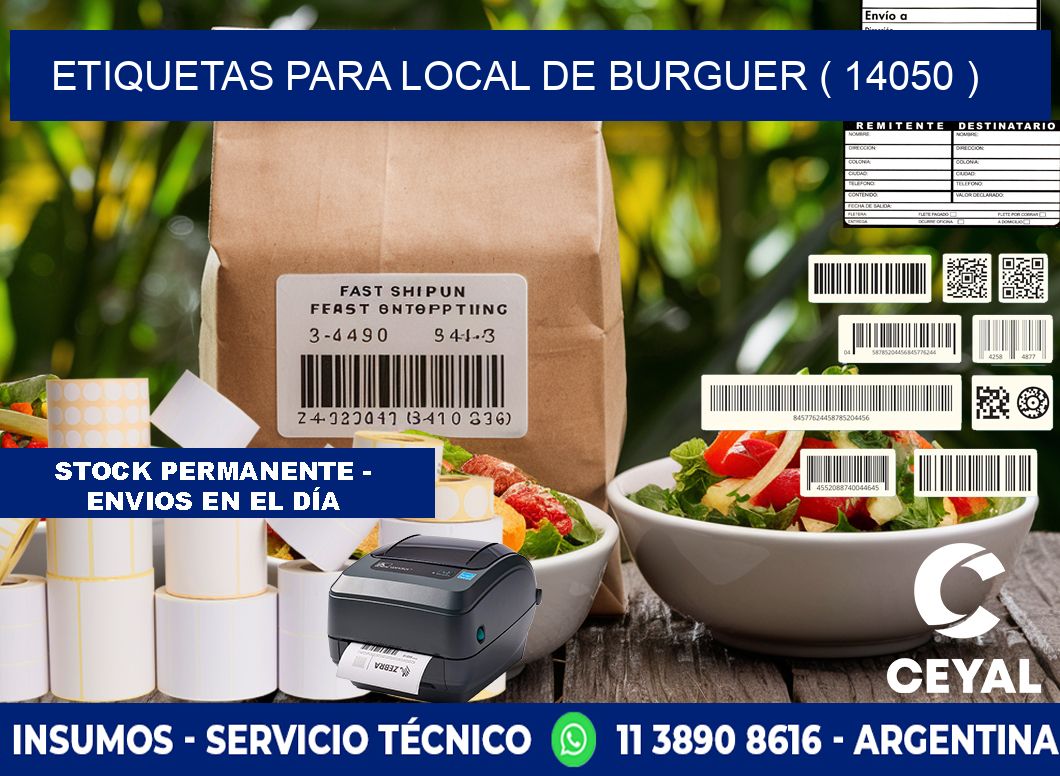 ETIQUETAS PARA LOCAL DE BURGUER ( 14050 )