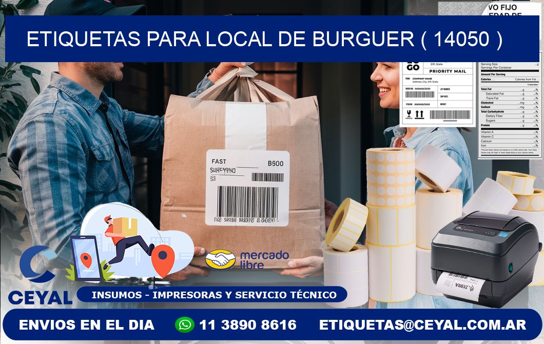 ETIQUETAS PARA LOCAL DE BURGUER ( 14050 )