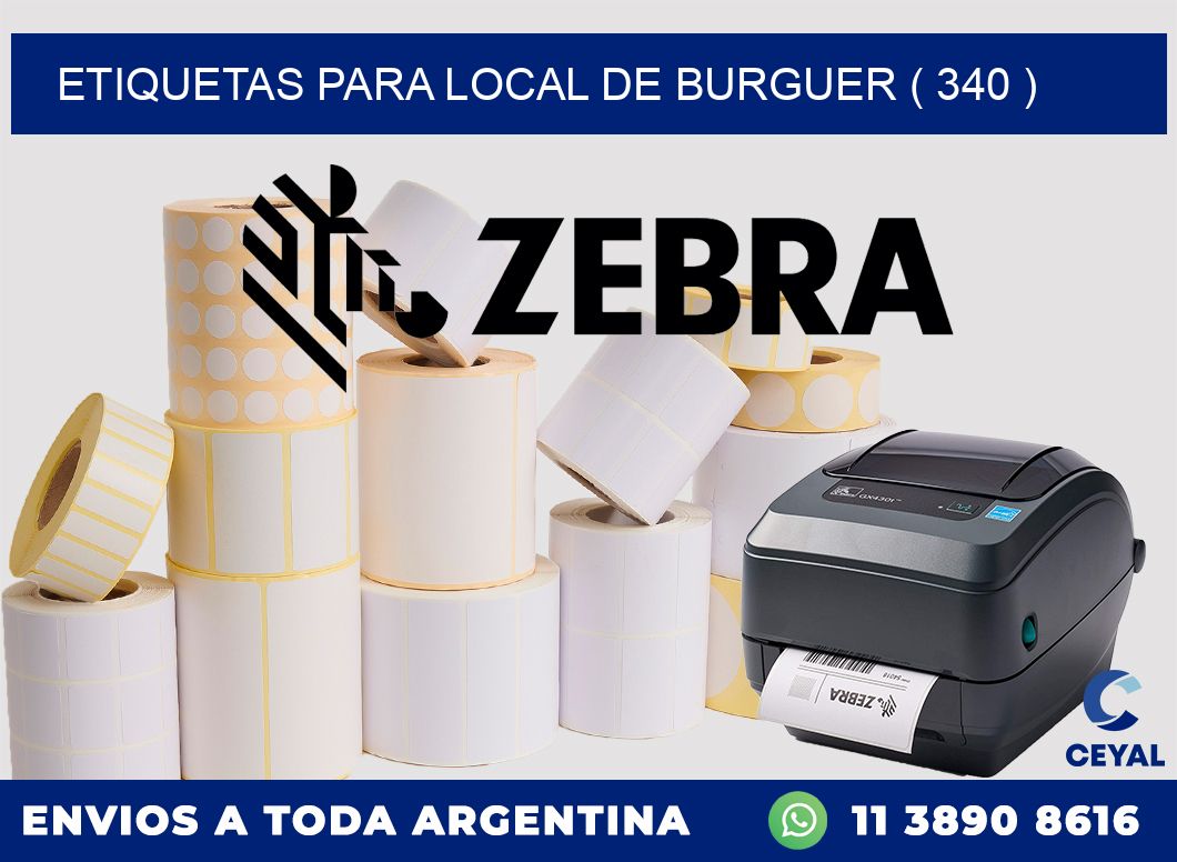 ETIQUETAS PARA LOCAL DE BURGUER ( 340 )