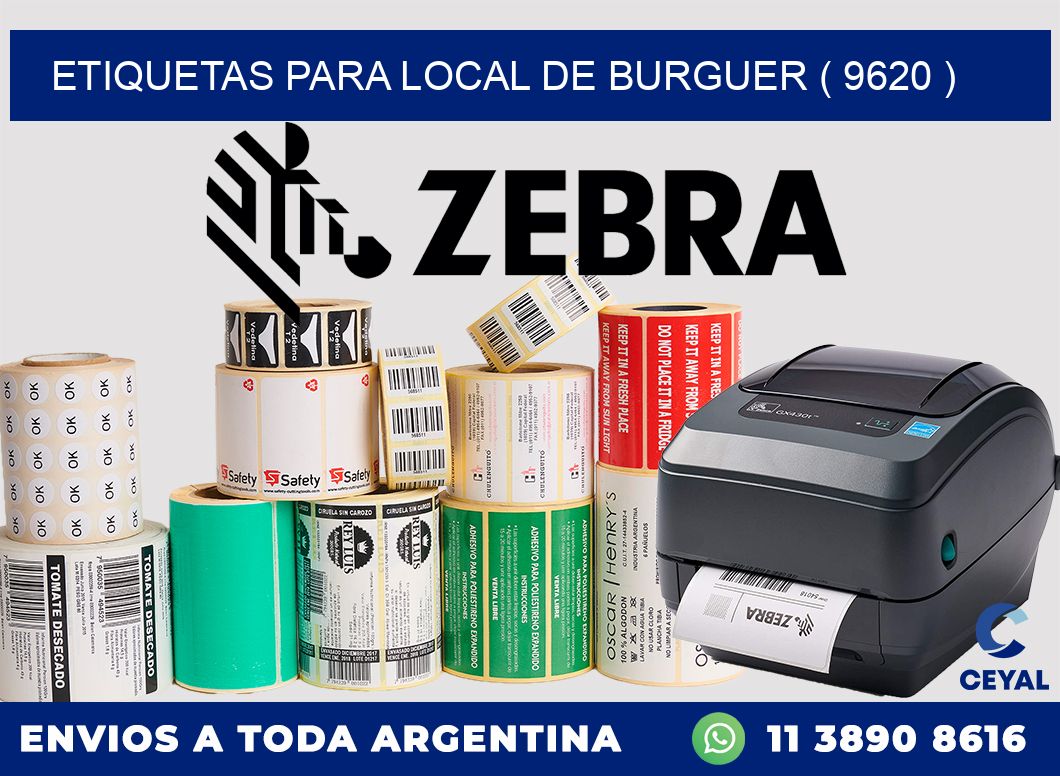 ETIQUETAS PARA LOCAL DE BURGUER ( 9620 )