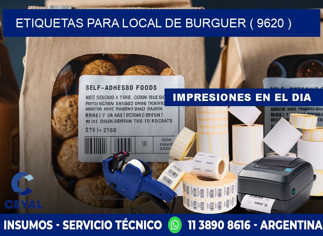 ETIQUETAS PARA LOCAL DE BURGUER ( 9620 )