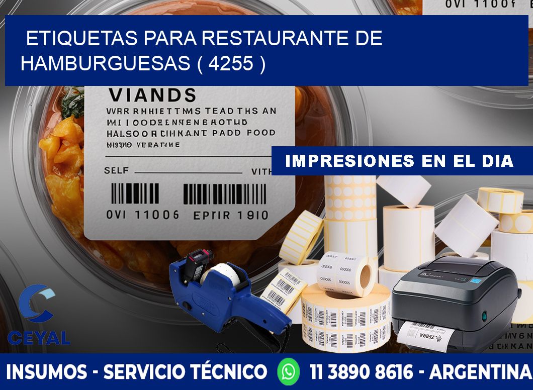 ETIQUETAS PARA RESTAURANTE DE HAMBURGUESAS ( 4255 )