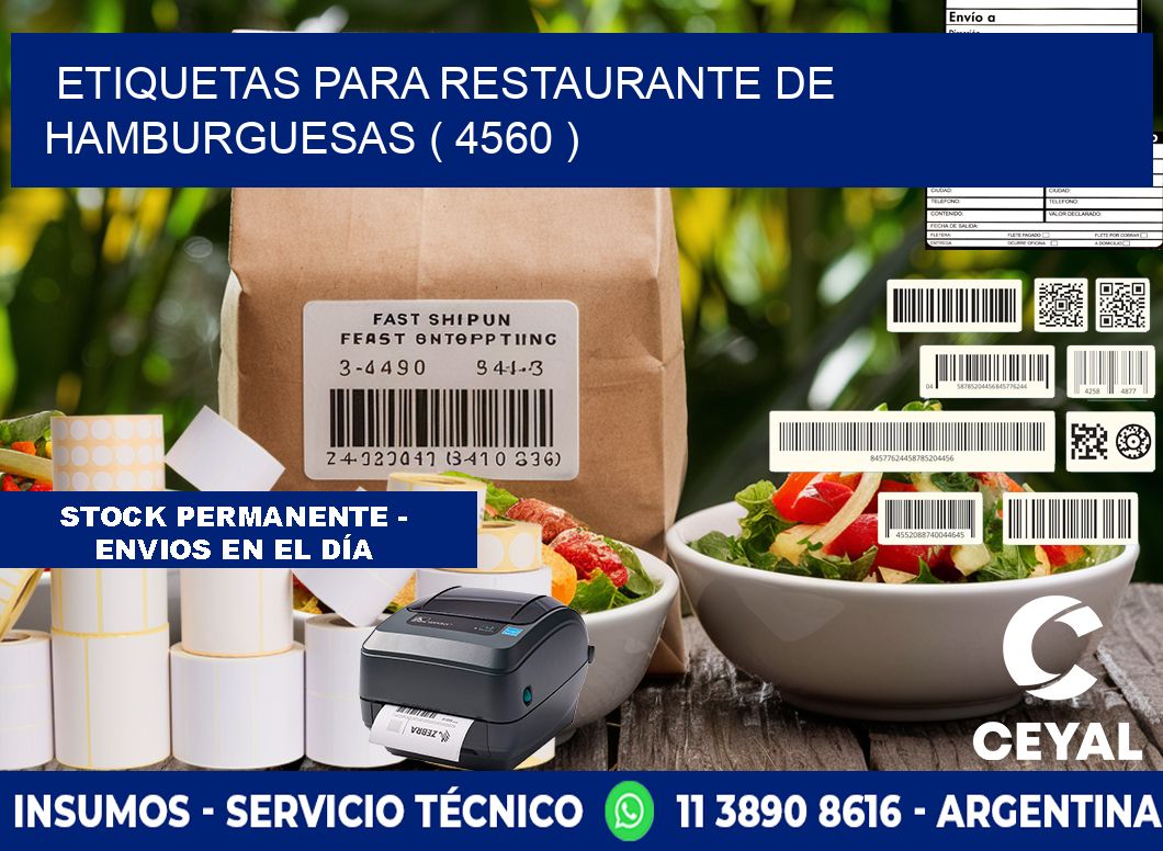 ETIQUETAS PARA RESTAURANTE DE HAMBURGUESAS ( 4560 )