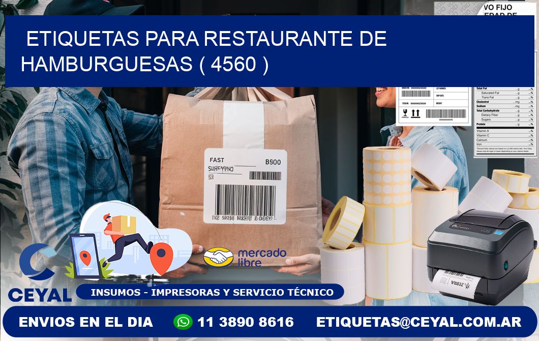 ETIQUETAS PARA RESTAURANTE DE HAMBURGUESAS ( 4560 )