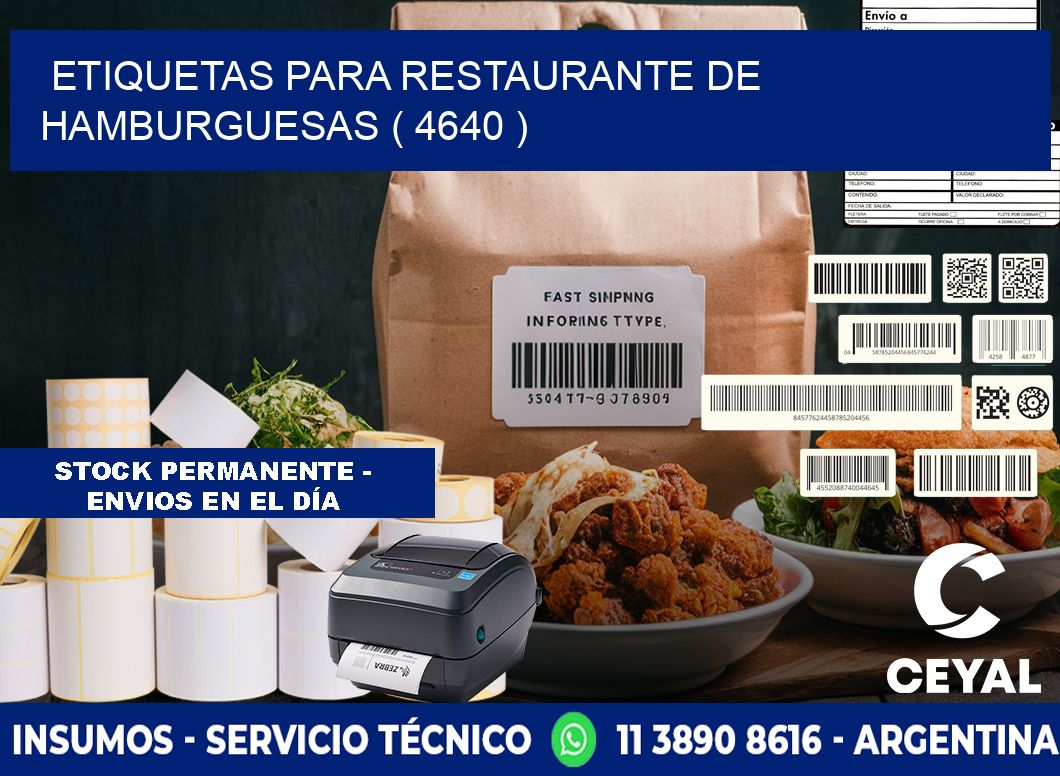 ETIQUETAS PARA RESTAURANTE DE HAMBURGUESAS ( 4640 )