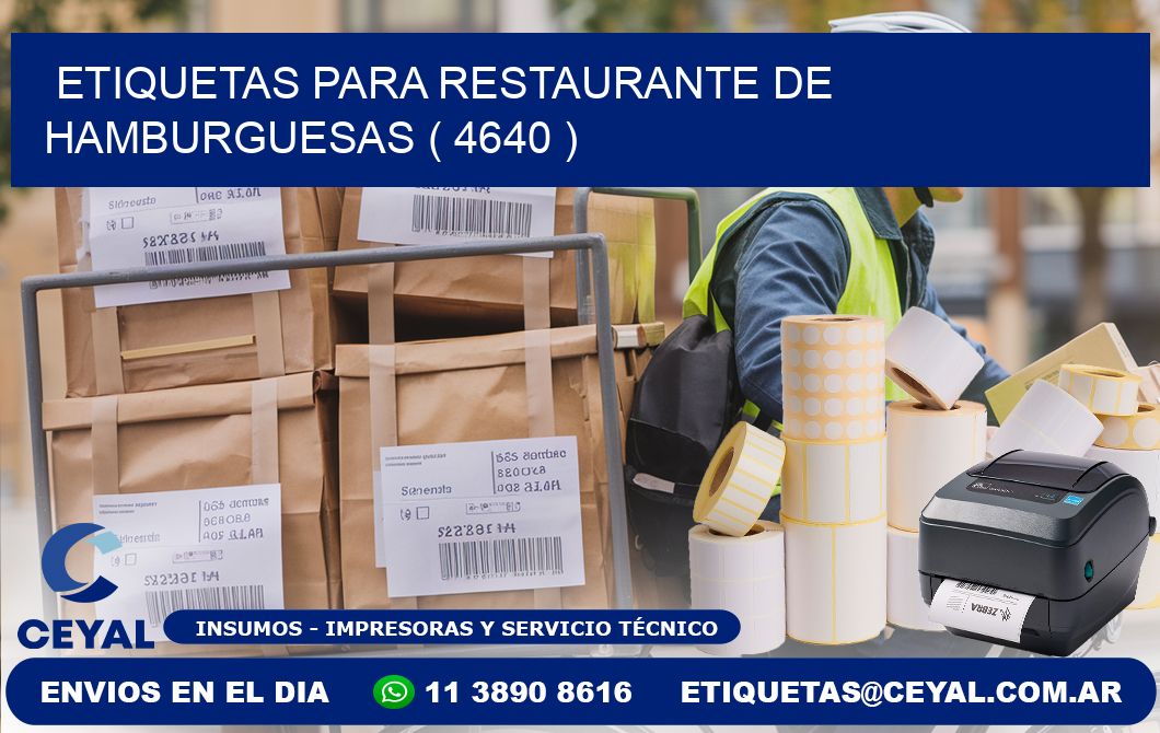 ETIQUETAS PARA RESTAURANTE DE HAMBURGUESAS ( 4640 )