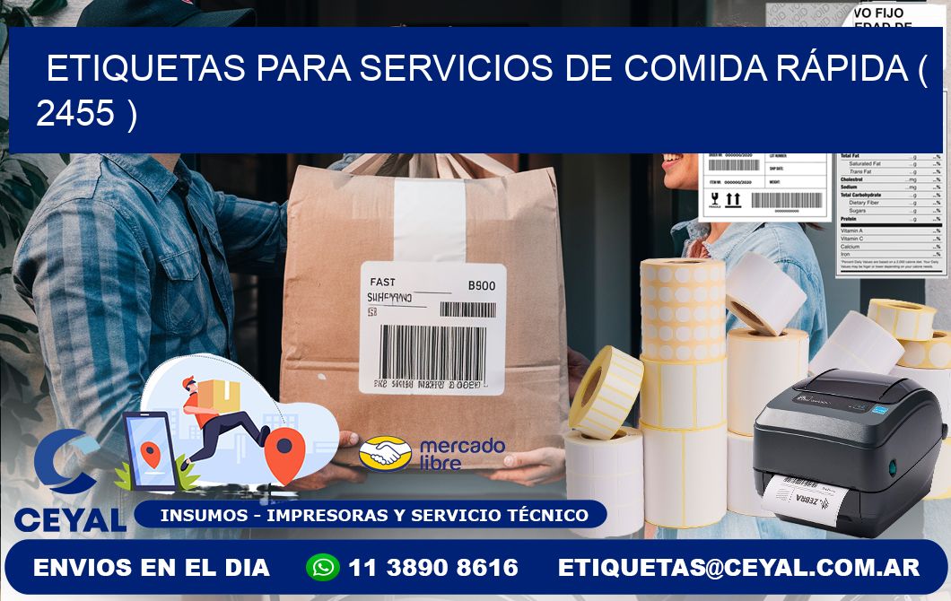 ETIQUETAS PARA SERVICIOS DE COMIDA RÁPIDA ( 2455 )