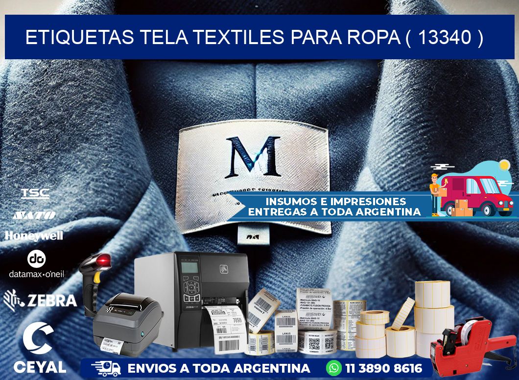 ETIQUETAS TELA TEXTILES PARA ROPA ( 13340 )