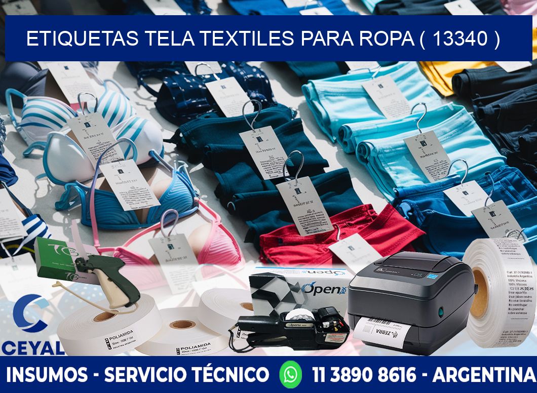 ETIQUETAS TELA TEXTILES PARA ROPA ( 13340 )