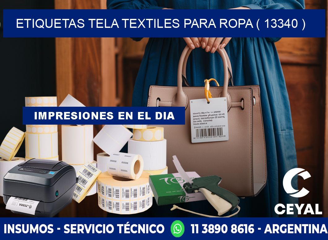 ETIQUETAS TELA TEXTILES PARA ROPA ( 13340 )