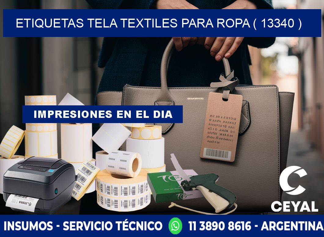 ETIQUETAS TELA TEXTILES PARA ROPA ( 13340 )