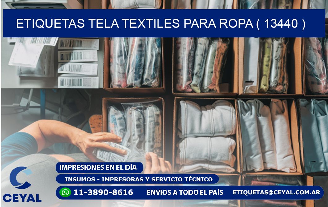 ETIQUETAS TELA TEXTILES PARA ROPA ( 13440 )