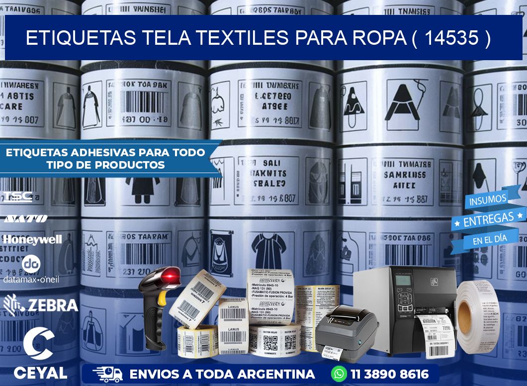 ETIQUETAS TELA TEXTILES PARA ROPA ( 14535 )