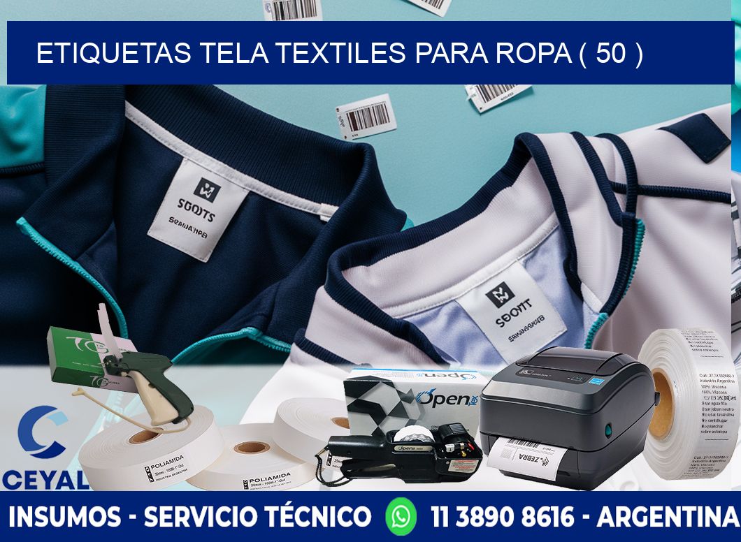 ETIQUETAS TELA TEXTILES PARA ROPA ( 50 )