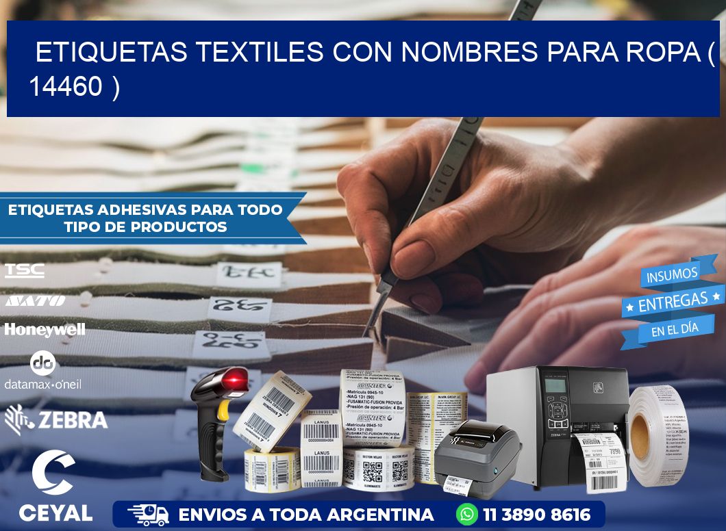 ETIQUETAS TEXTILES CON NOMBRES PARA ROPA ( 14460 )