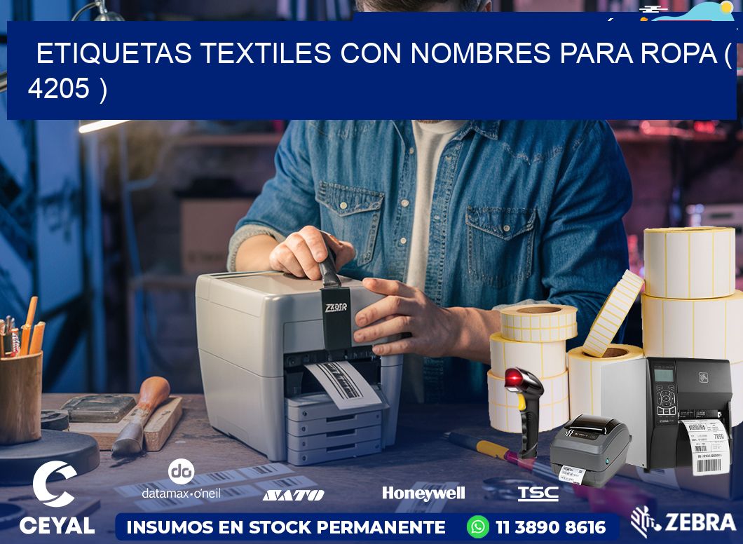 ETIQUETAS TEXTILES CON NOMBRES PARA ROPA ( 4205 )