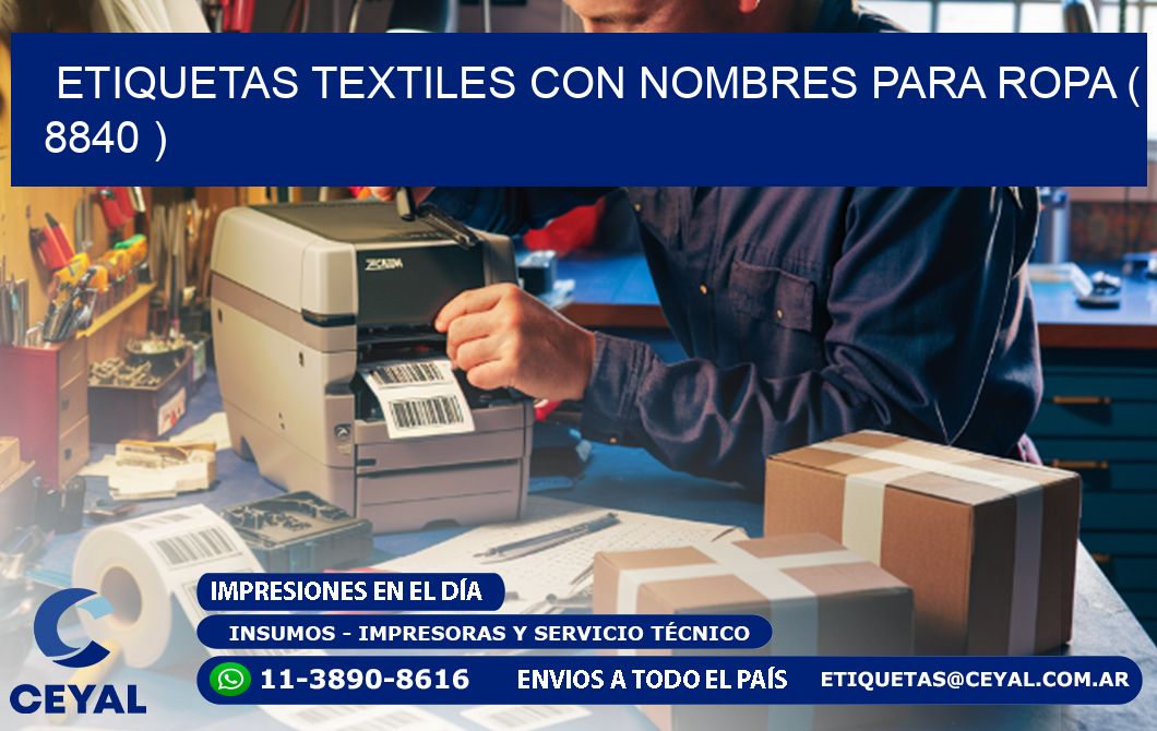 ETIQUETAS TEXTILES CON NOMBRES PARA ROPA ( 8840 )