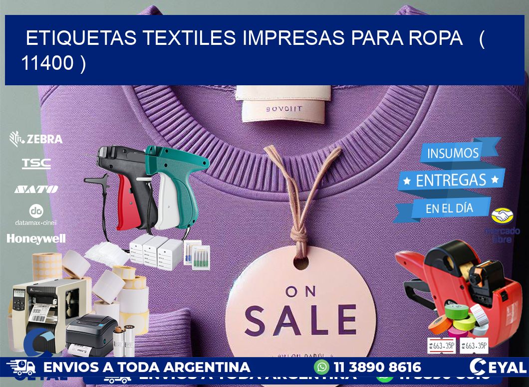 ETIQUETAS TEXTILES IMPRESAS PARA ROPA   ( 11400 )