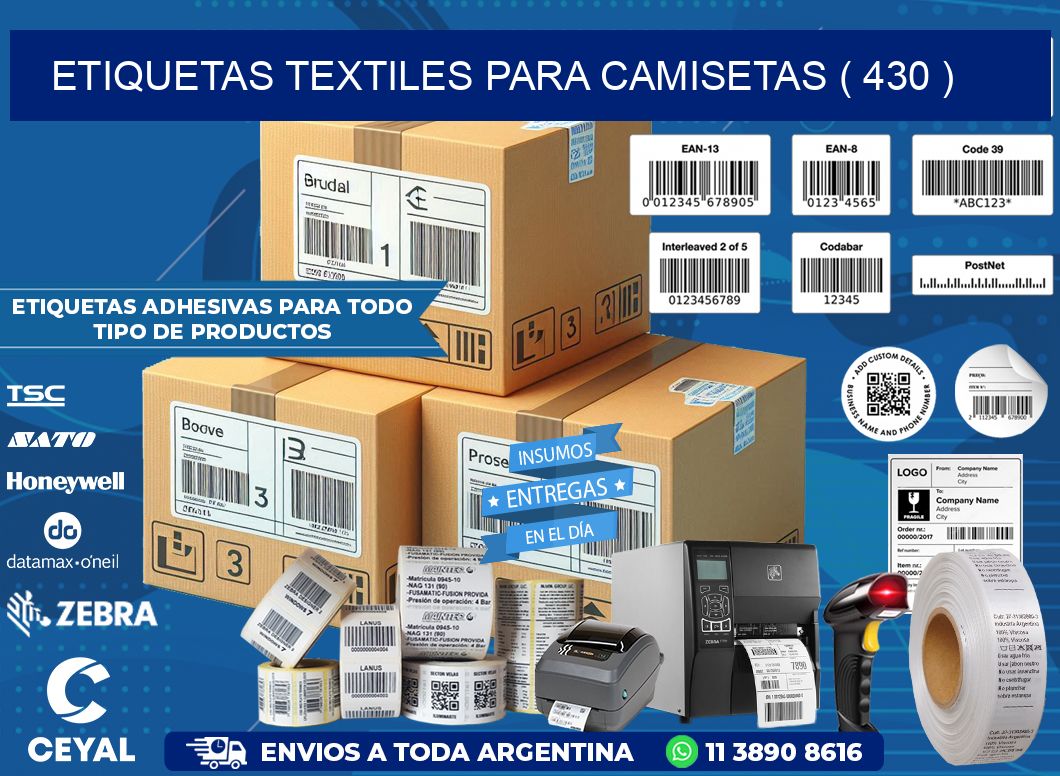 ETIQUETAS TEXTILES PARA CAMISETAS ( 430 )