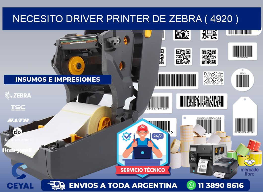 NECESITO DRIVER PRINTER DE ZEBRA ( 4920 )