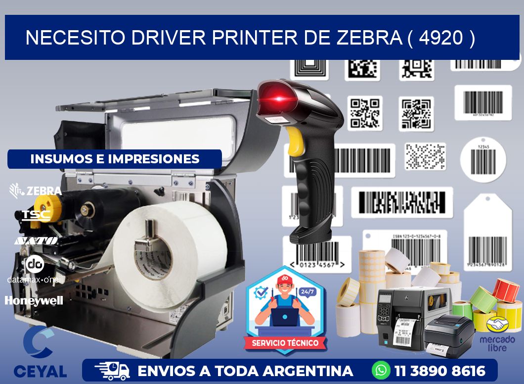 NECESITO DRIVER PRINTER DE ZEBRA ( 4920 )