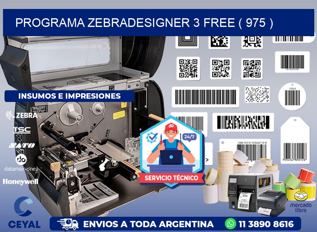 PROGRAMA ZEBRADESIGNER 3 FREE ( 975 )