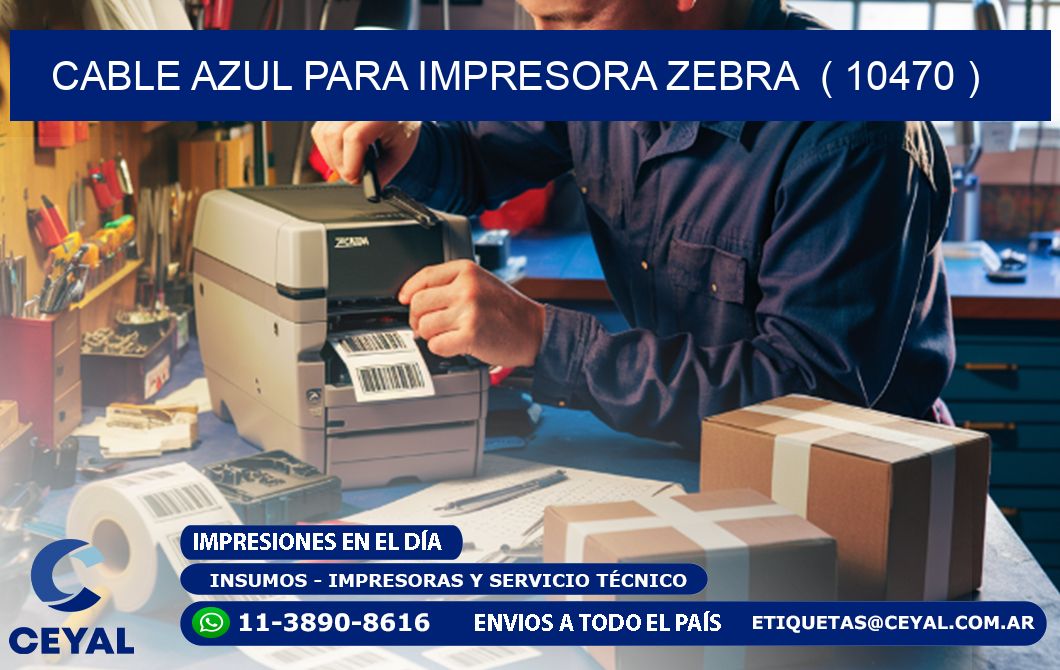 cable azul para impresora zebra  ( 10470 )