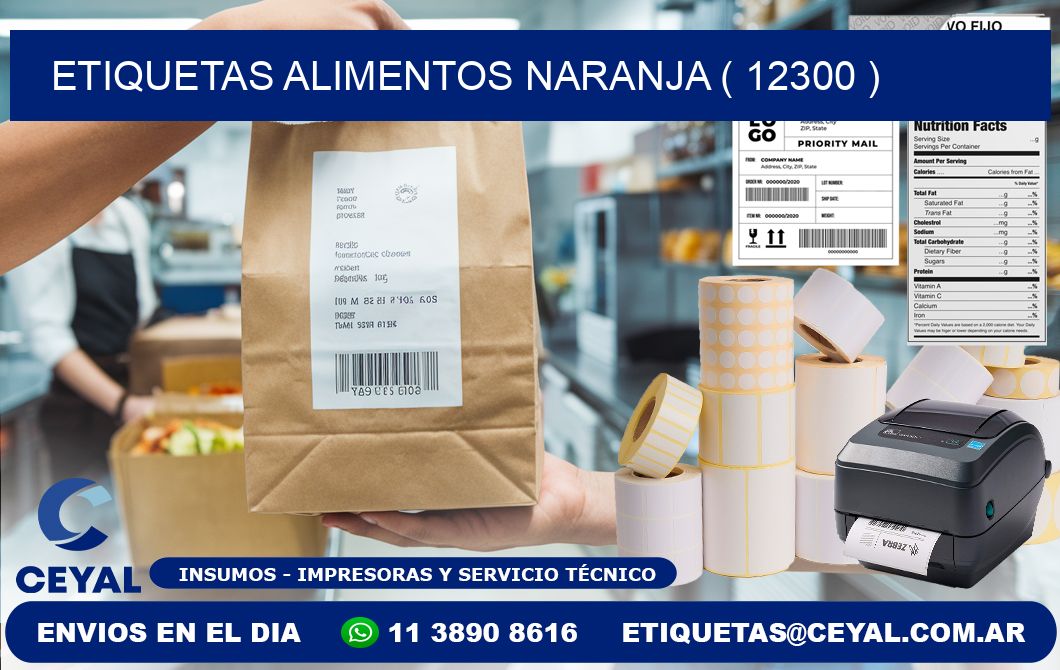 etiquetas alimentos naranja ( 12300 )