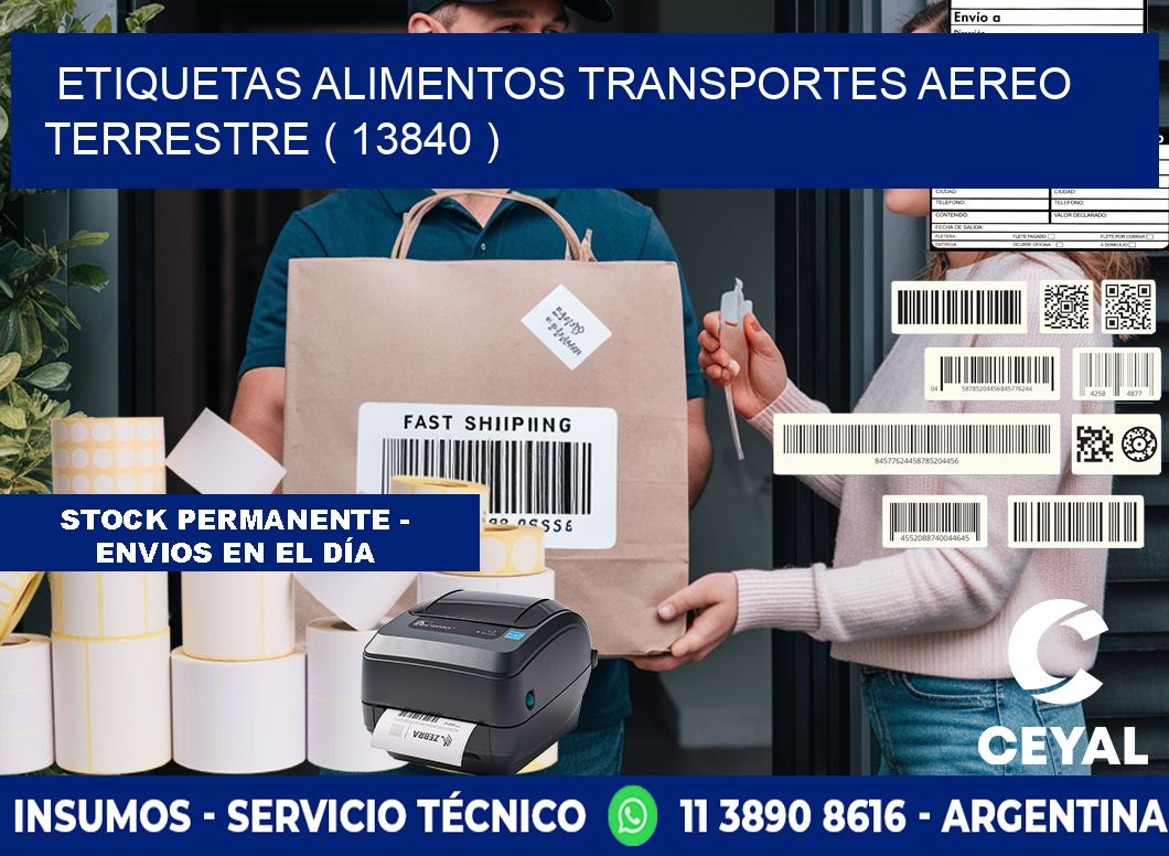 etiquetas alimentos transportes aereo terrestre ( 13840 )