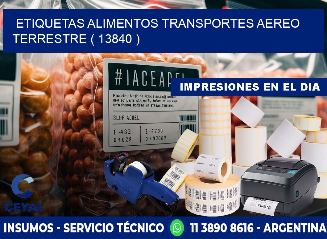 etiquetas alimentos transportes aereo terrestre ( 13840 )