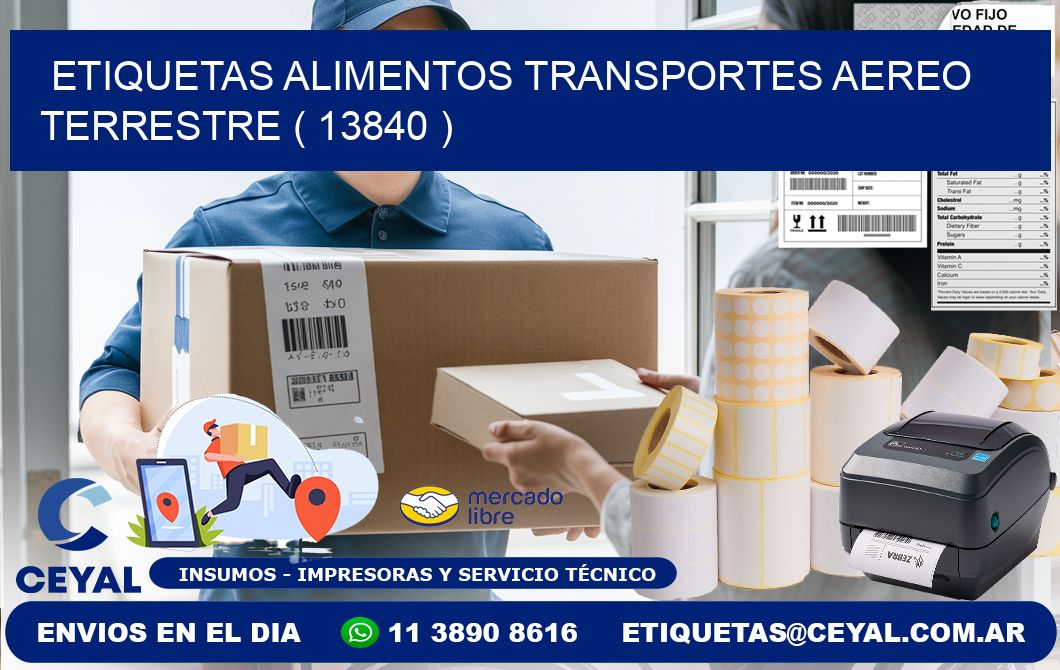 etiquetas alimentos transportes aereo terrestre ( 13840 )