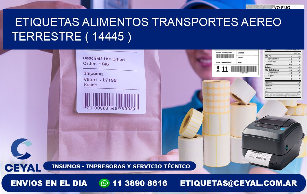 etiquetas alimentos transportes aereo terrestre ( 14445 )