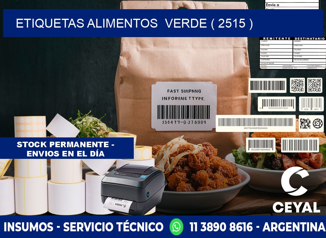 etiquetas alimentos  verde ( 2515 )