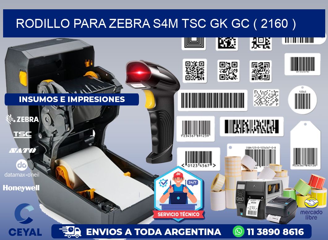 rodillo para zebra S4M TSC GK GC ( 2160 )