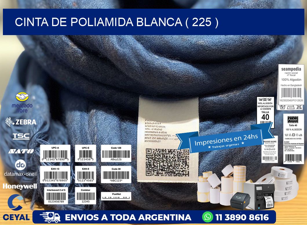 CINTA DE POLIAMIDA BLANCA ( 225 )