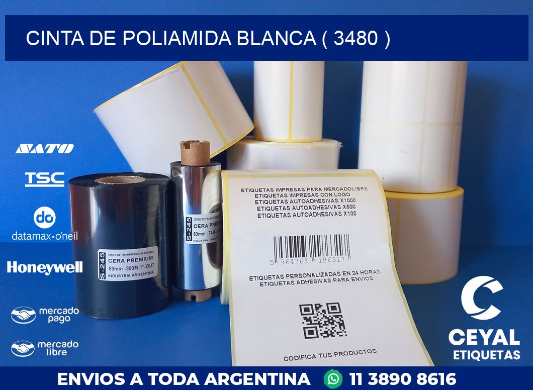 CINTA DE POLIAMIDA BLANCA ( 3480 )