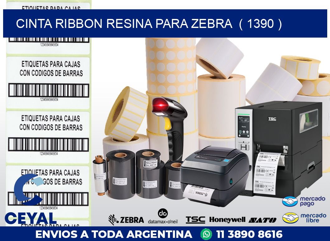 CINTA RIBBON RESINA PARA ZEBRA  ( 1390 )