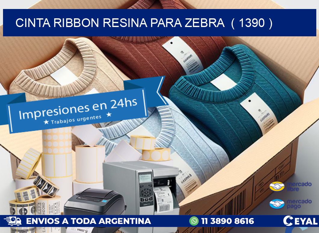 CINTA RIBBON RESINA PARA ZEBRA  ( 1390 )