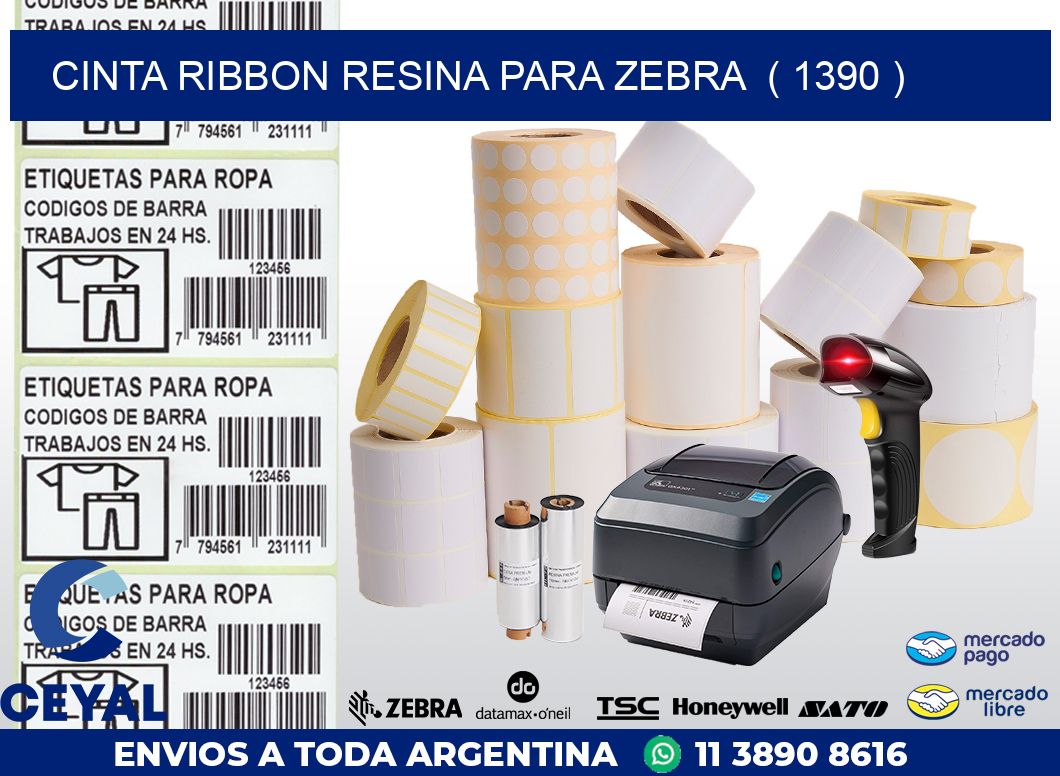 CINTA RIBBON RESINA PARA ZEBRA  ( 1390 )