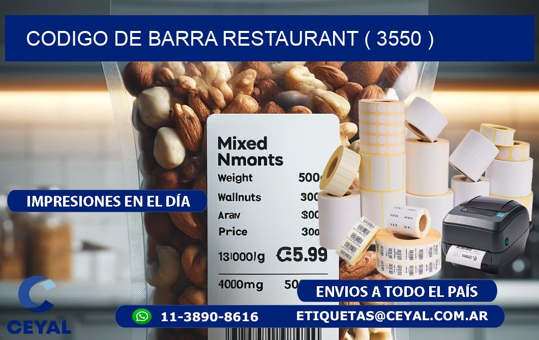 CODIGO DE BARRA RESTAURANT ( 3550 )