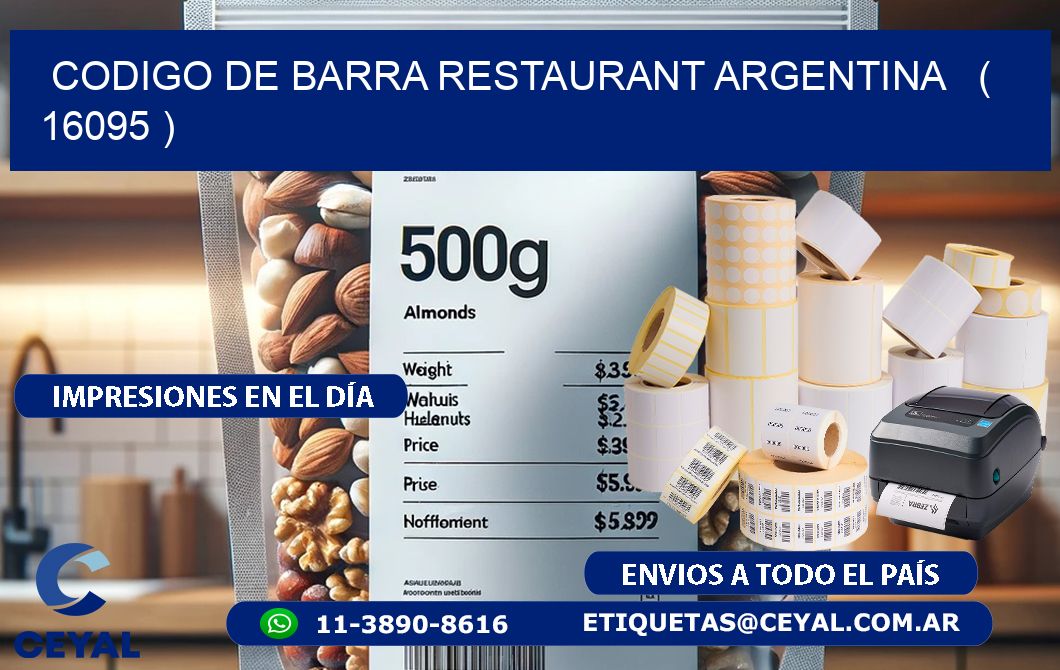 CODIGO DE BARRA RESTAURANT ARGENTINA   ( 16095 )