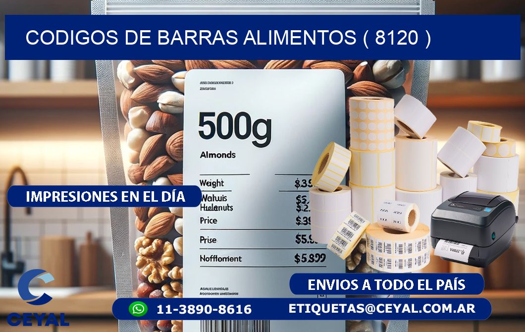 CODIGOS DE BARRAS ALIMENTOS ( 8120 )