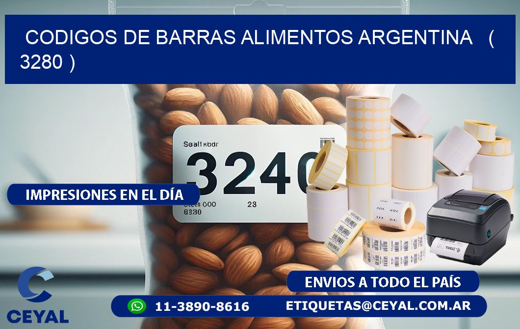 CODIGOS DE BARRAS ALIMENTOS ARGENTINA   ( 3280 )