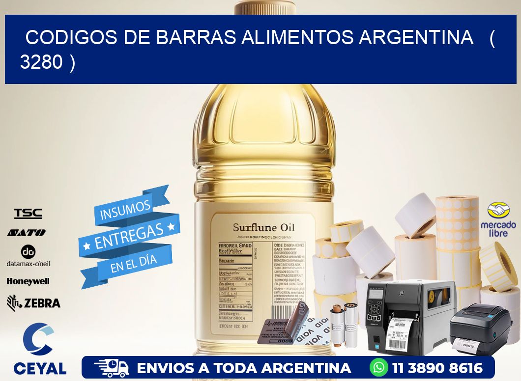 CODIGOS DE BARRAS ALIMENTOS ARGENTINA   ( 3280 )