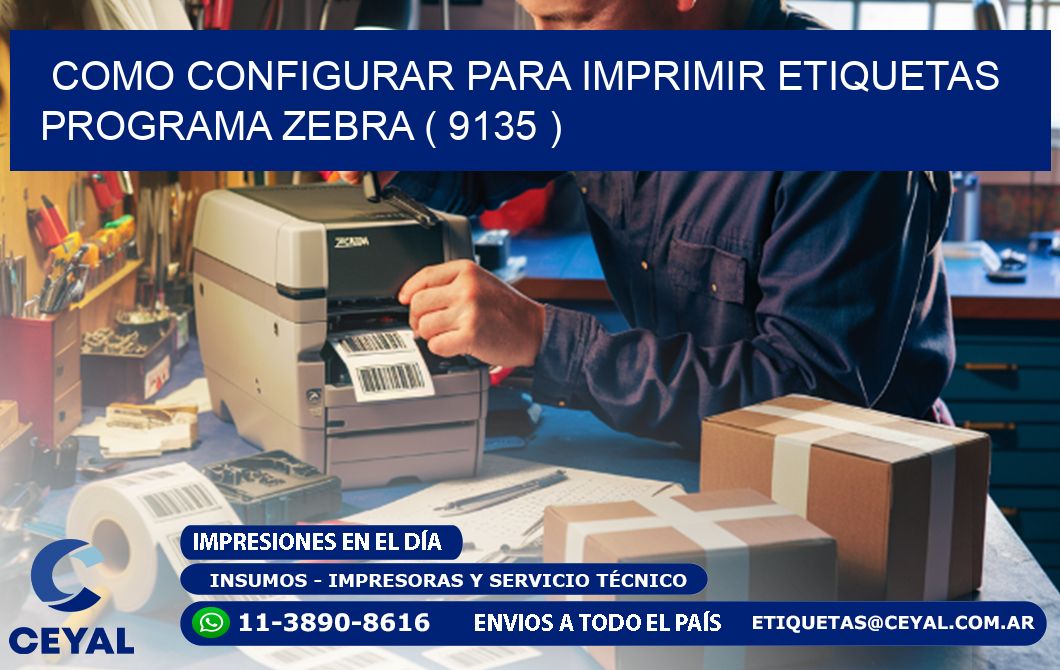 COMO CONFIGURAR PARA IMPRIMIR ETIQUETAS PROGRAMA ZEBRA ( 9135 )