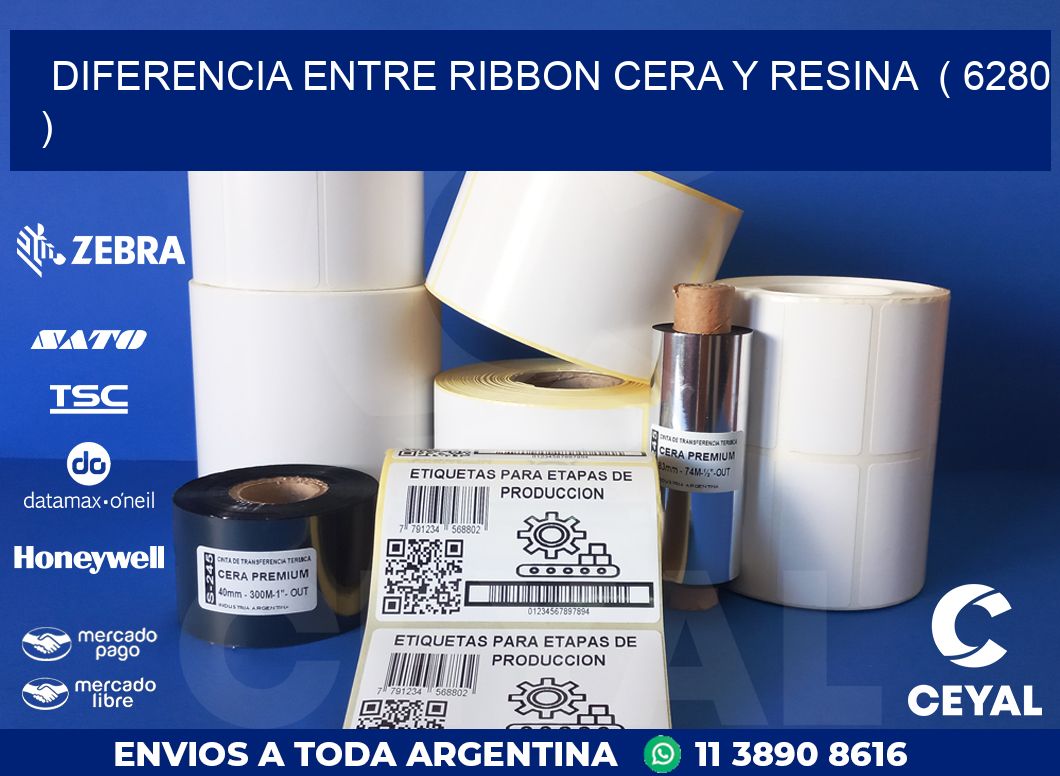 DIFERENCIA ENTRE RIBBON CERA Y RESINA  ( 6280 )