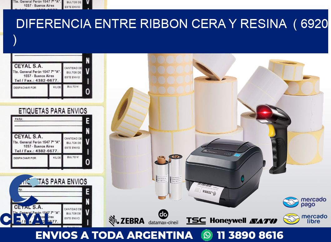 DIFERENCIA ENTRE RIBBON CERA Y RESINA  ( 6920 )