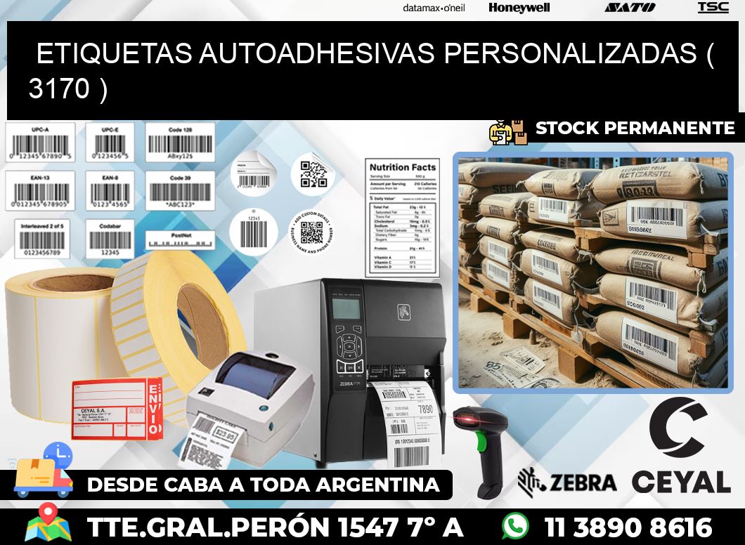 ETIQUETAS AUTOADHESIVAS PERSONALIZADAS ( 3170 )